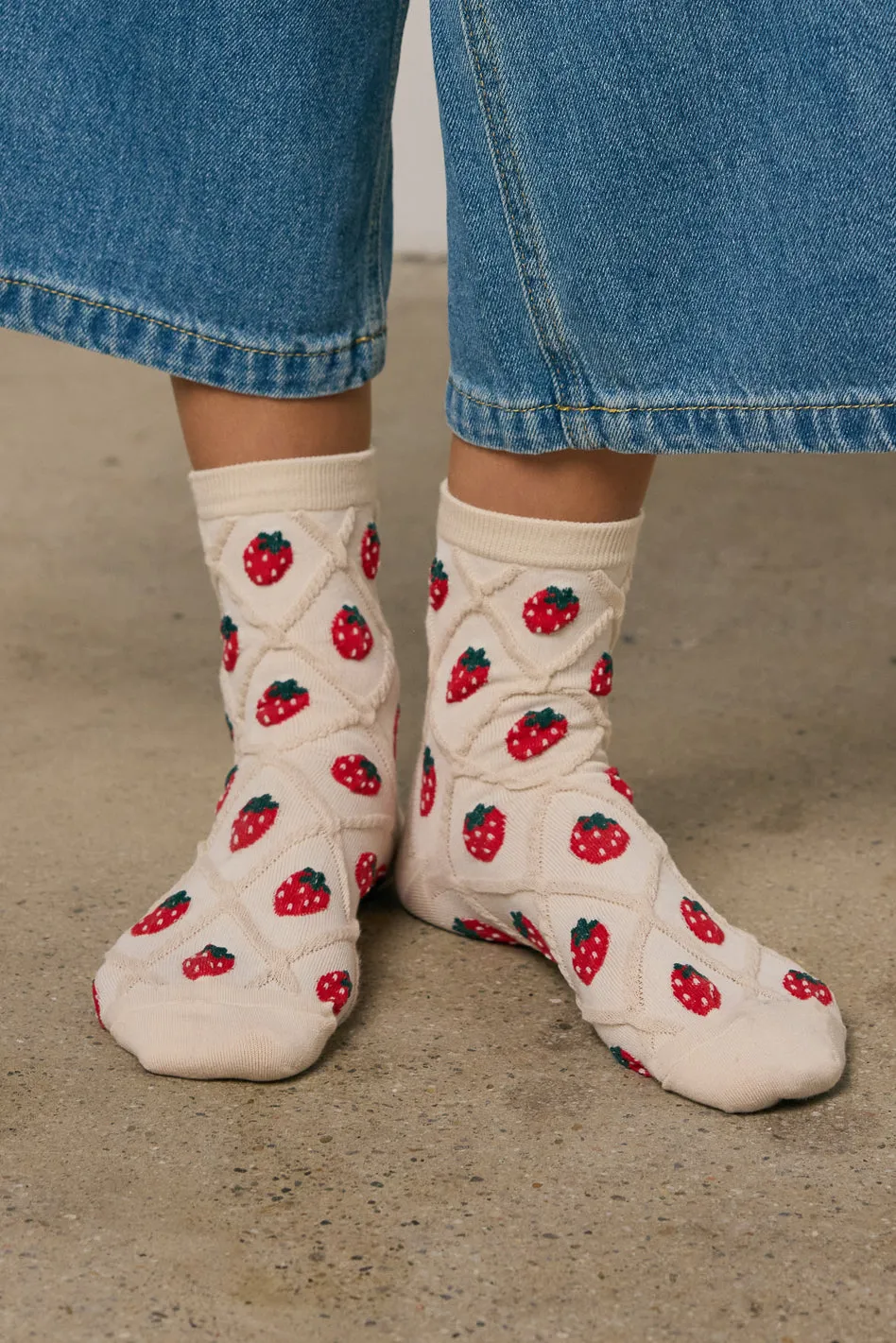 Strawberry Socks in Beige sold by bohme product image thumbnail 2