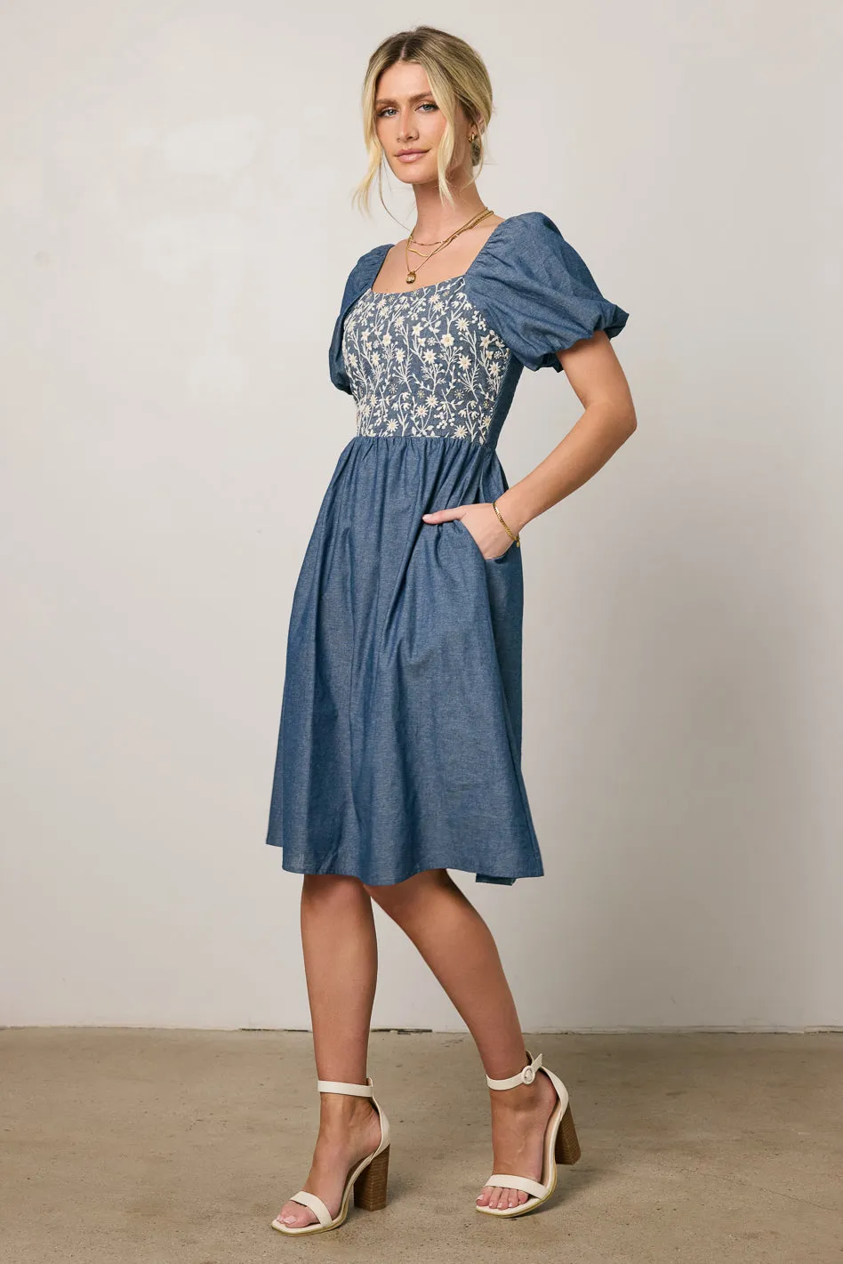 Tesalina Denim Midi Dress - FINAL SALE sold by bohme product image thumbnail 2