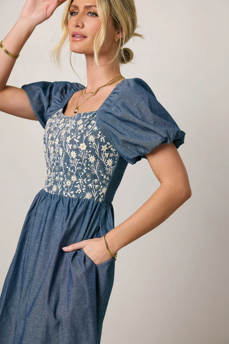 Tesalina Denim Midi Dress - FINAL SALE sold by bohme