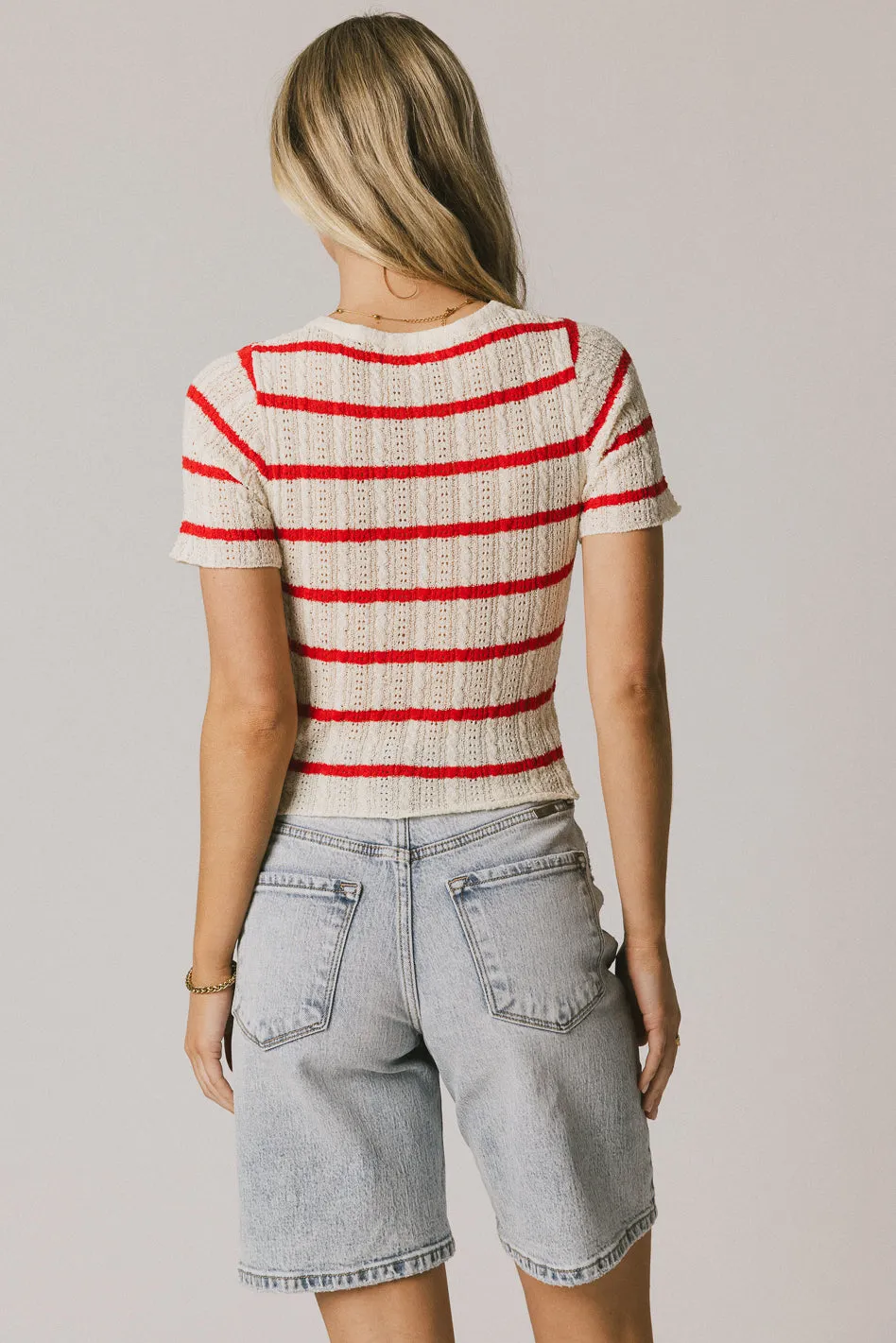 Meggie Striped Sweater in Red - FINAL SALE sold by bohme product image thumbnail 3