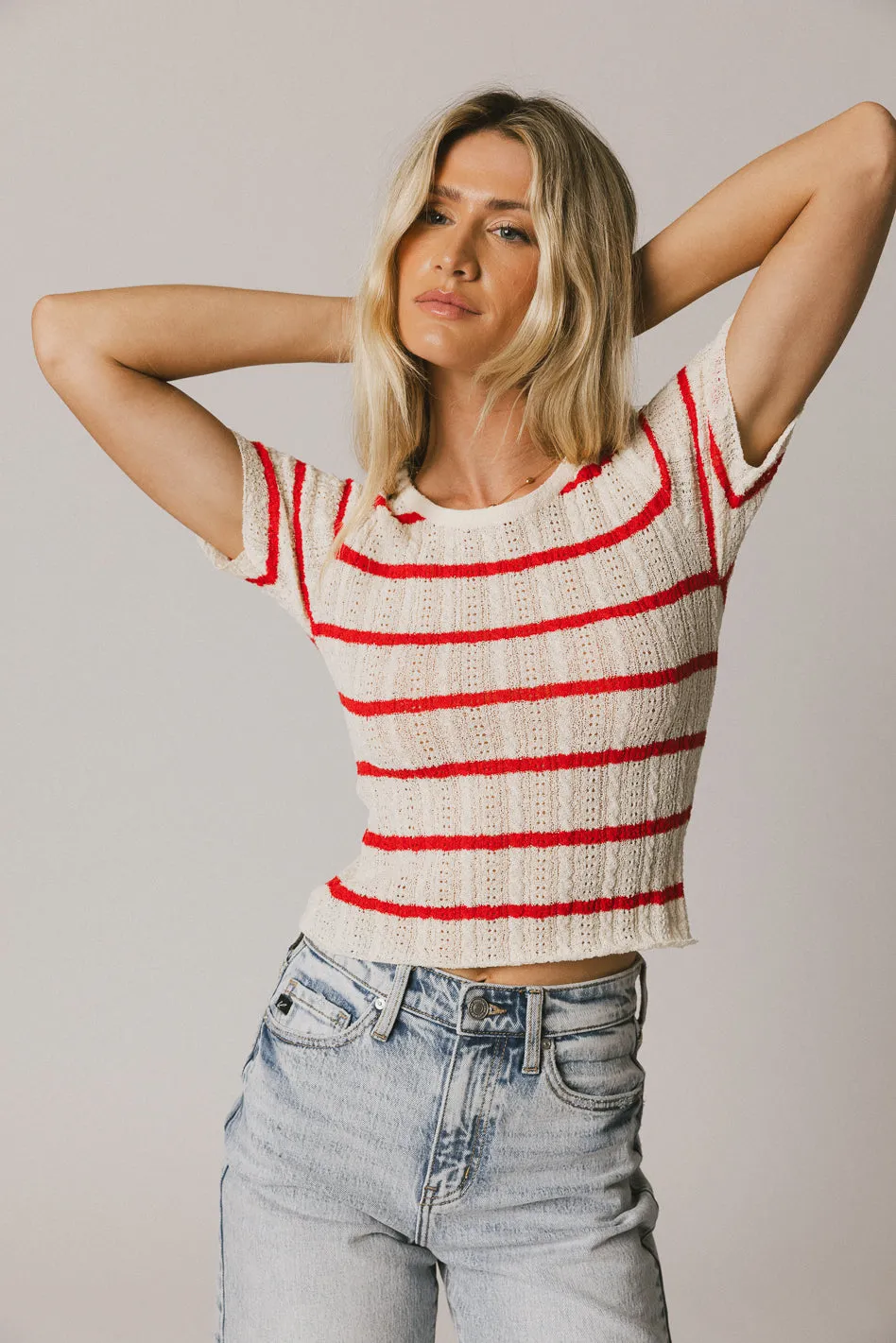 Meggie Striped Sweater in Red - FINAL SALE sold by bohme product image thumbnail 4