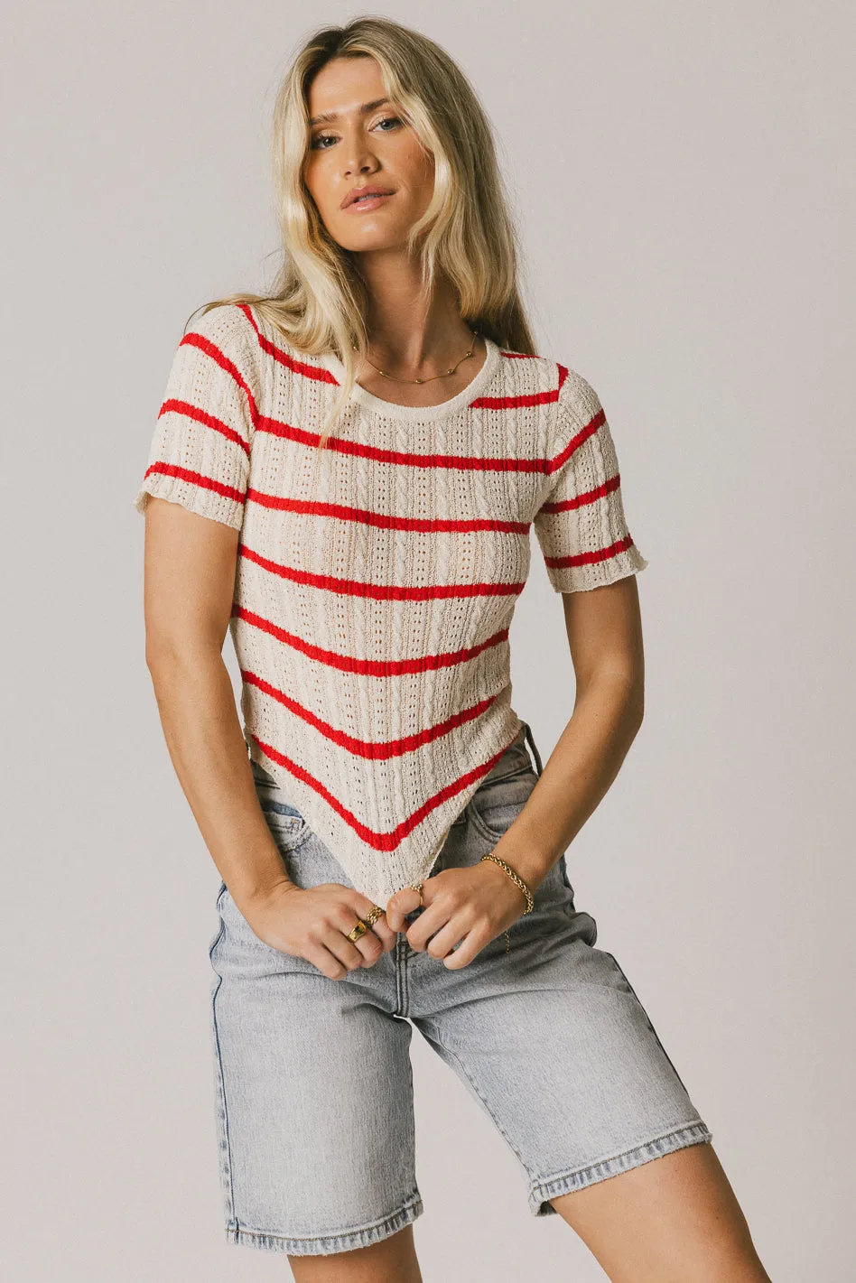 Meggie Striped Sweater in Red - FINAL SALE sold by bohme