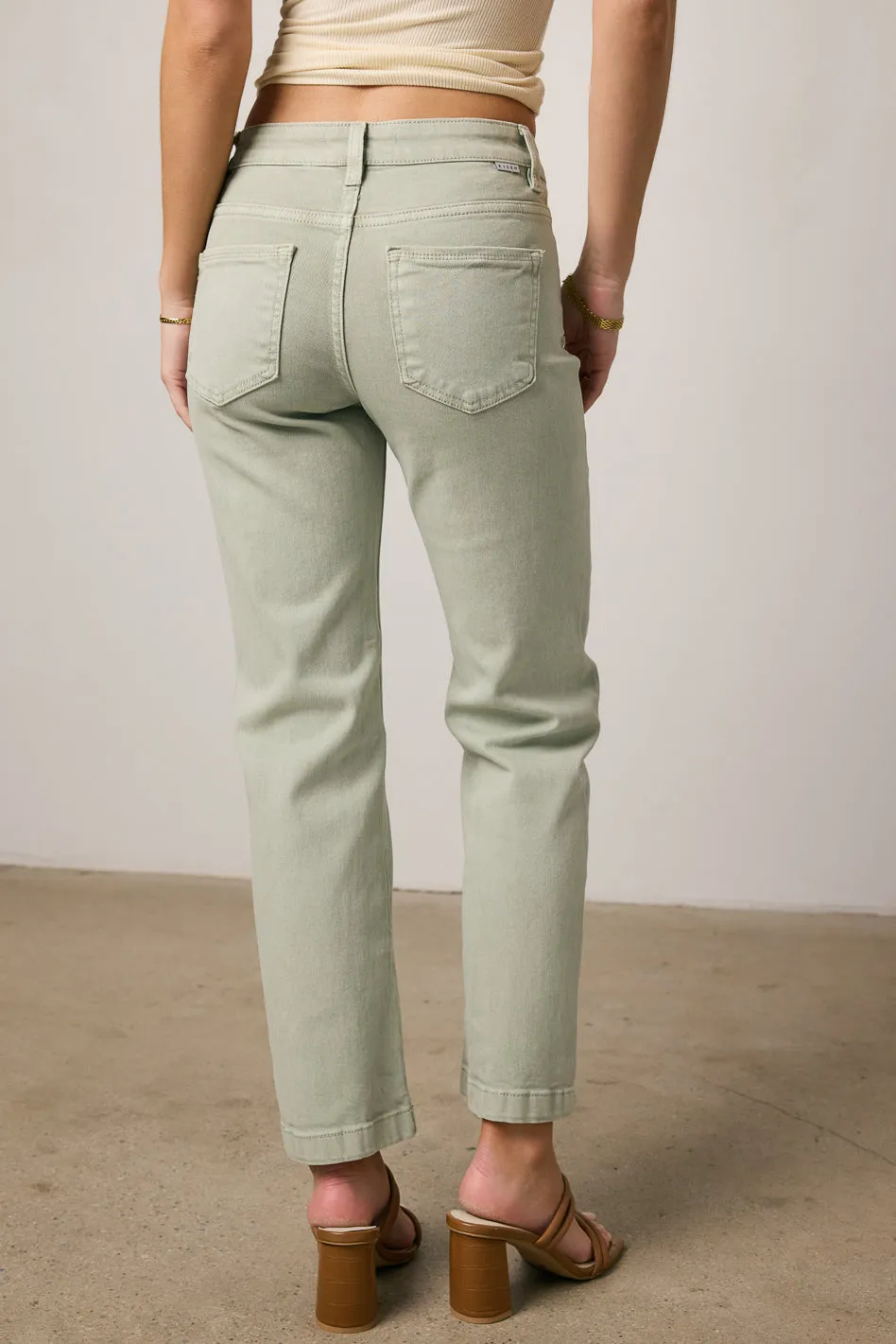 Nyla Straight Leg Jeans in Sage - FINAL SALE sold by bohme product image thumbnail 4