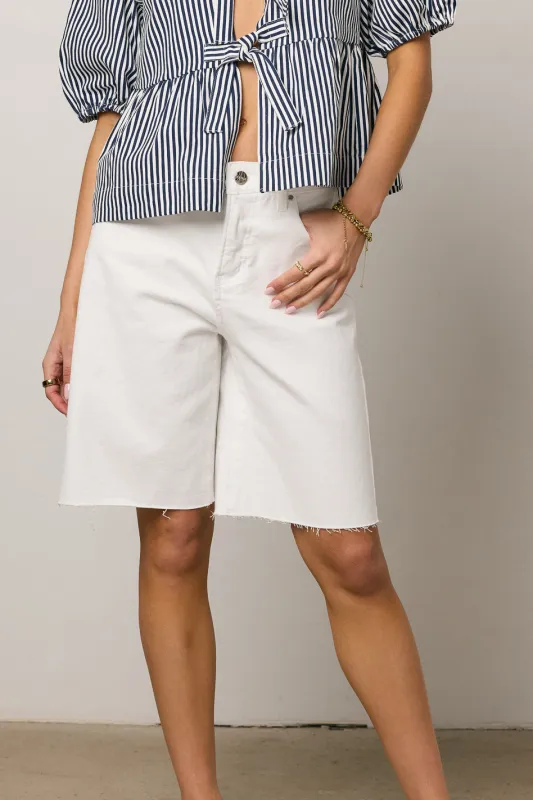 Lydia Bermuda Shorts in White sold by bohme