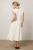 Isla Midi Dress in Off White sold by bohme