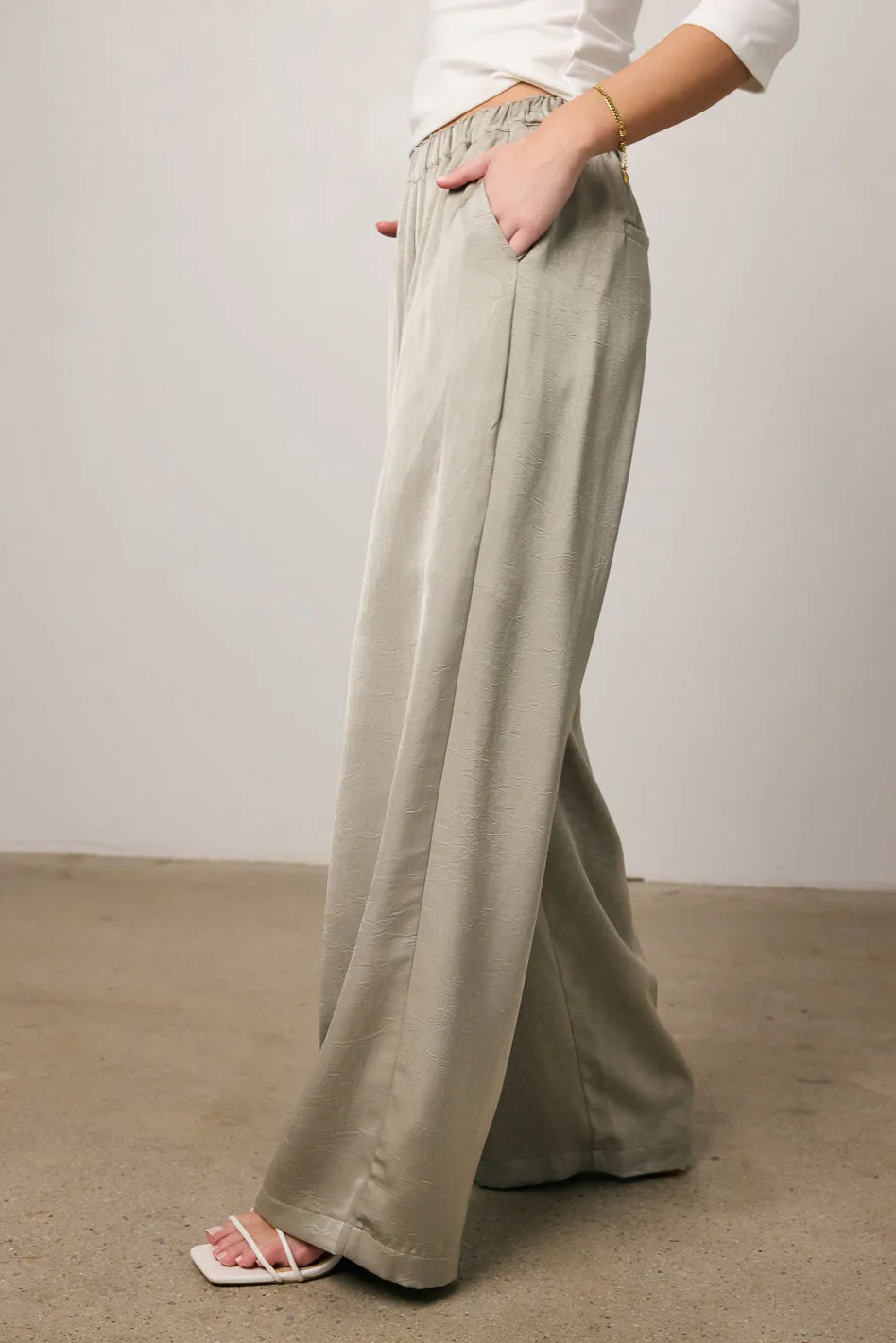 Maya Wide Leg Pants in Sage - FINAL SALE sold by bohme