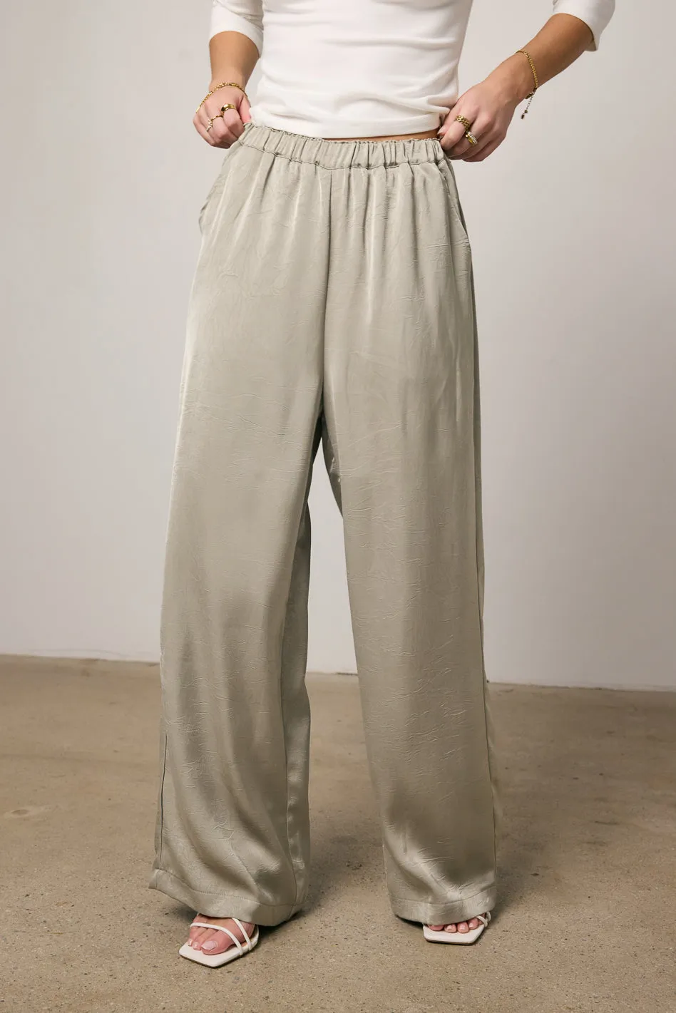 Maya Wide Leg Pants in Sage - FINAL SALE sold by bohme product image thumbnail 3