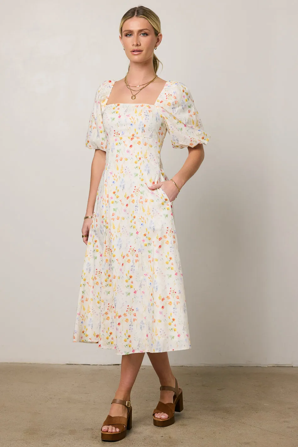 Claire Floral Midi Dress - FINAL SALE sold by bohme product image thumbnail 2