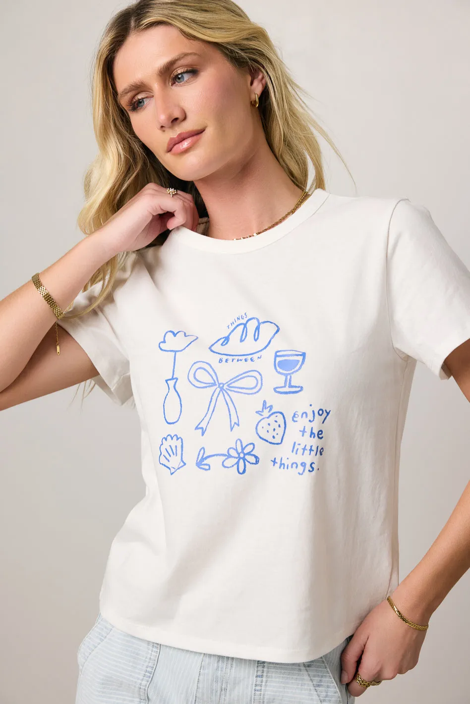 Bella Mia Graphic Tee in Blue - FINAL SALE sold by bohme