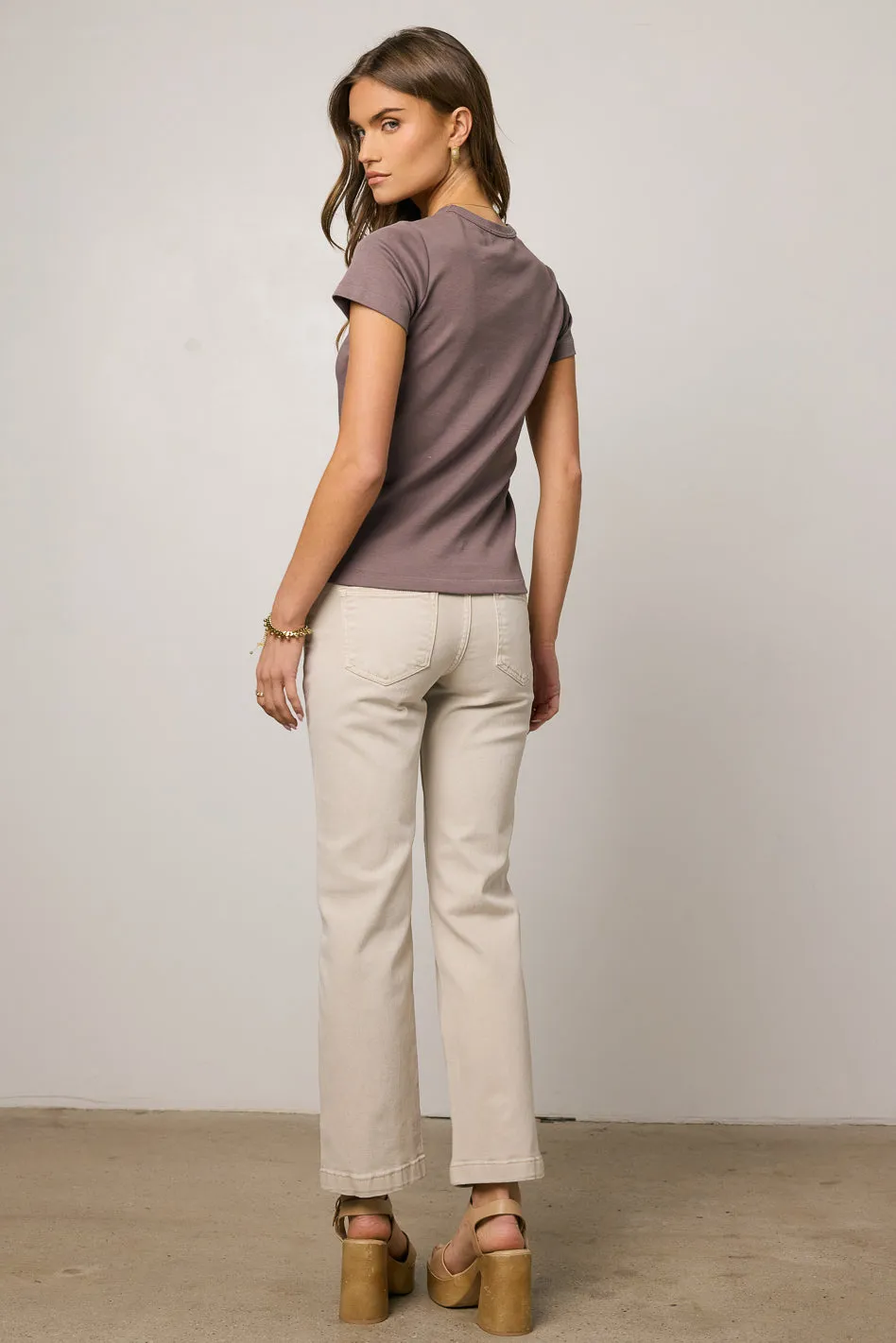 Nyla Straight Leg Jeans in Beige - FINAL SALE sold by bohme product image thumbnail 4