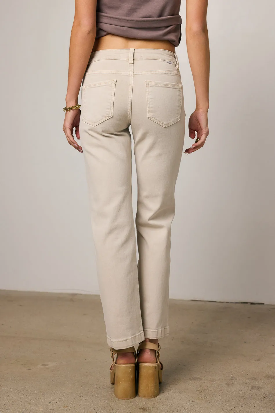 Nyla Straight Leg Jeans in Beige - FINAL SALE sold by bohme product image thumbnail 5