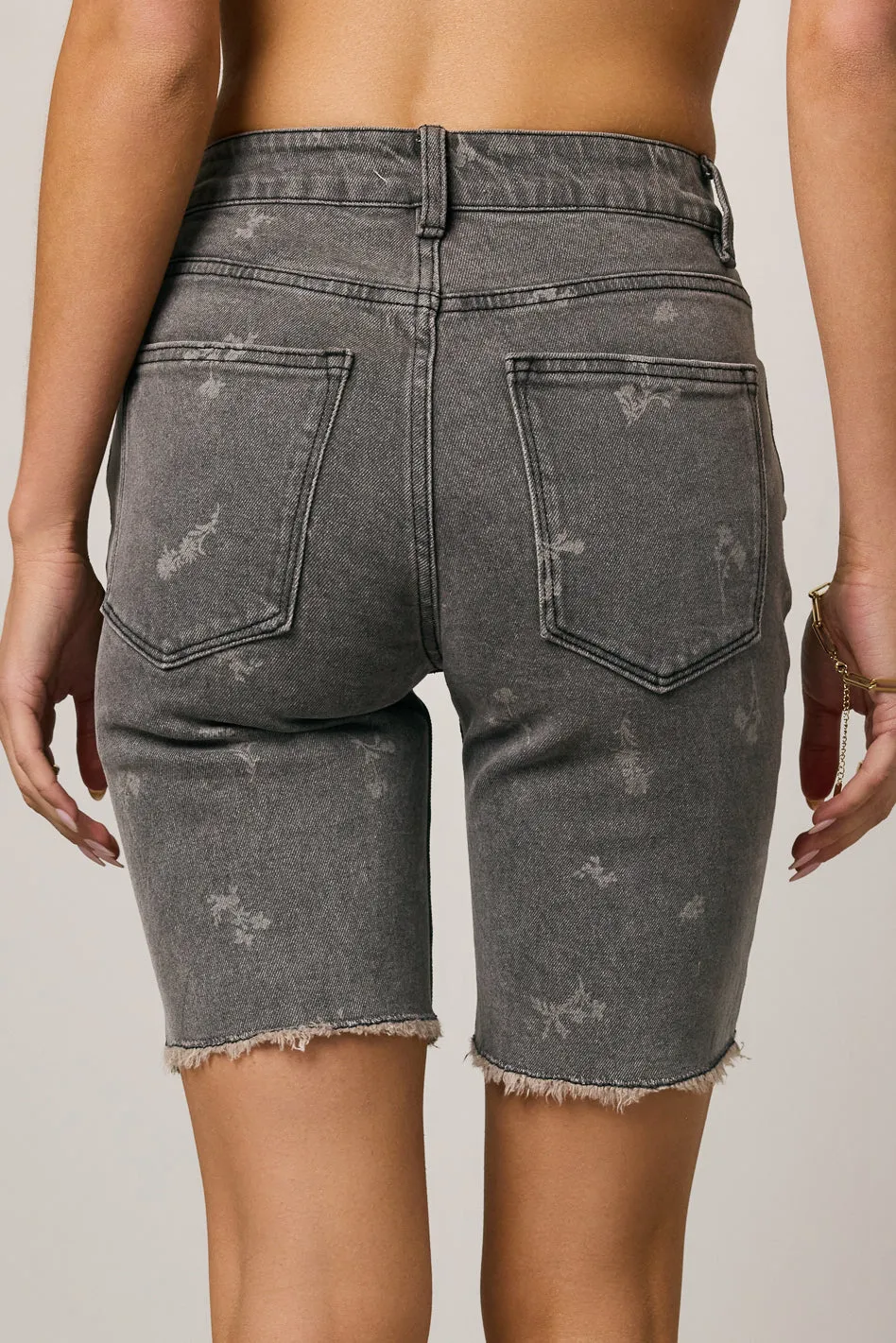 Janessa Floral Denim Shorts sold by bohme product image thumbnail 5