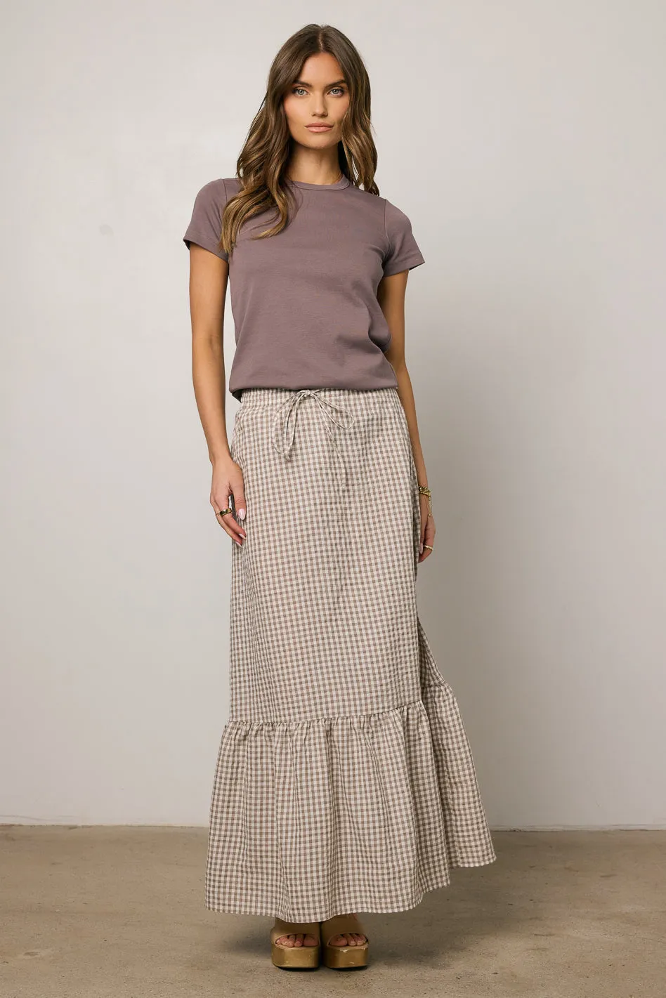 Willie Gingham Maxi Skirt sold by bohme product image thumbnail 2