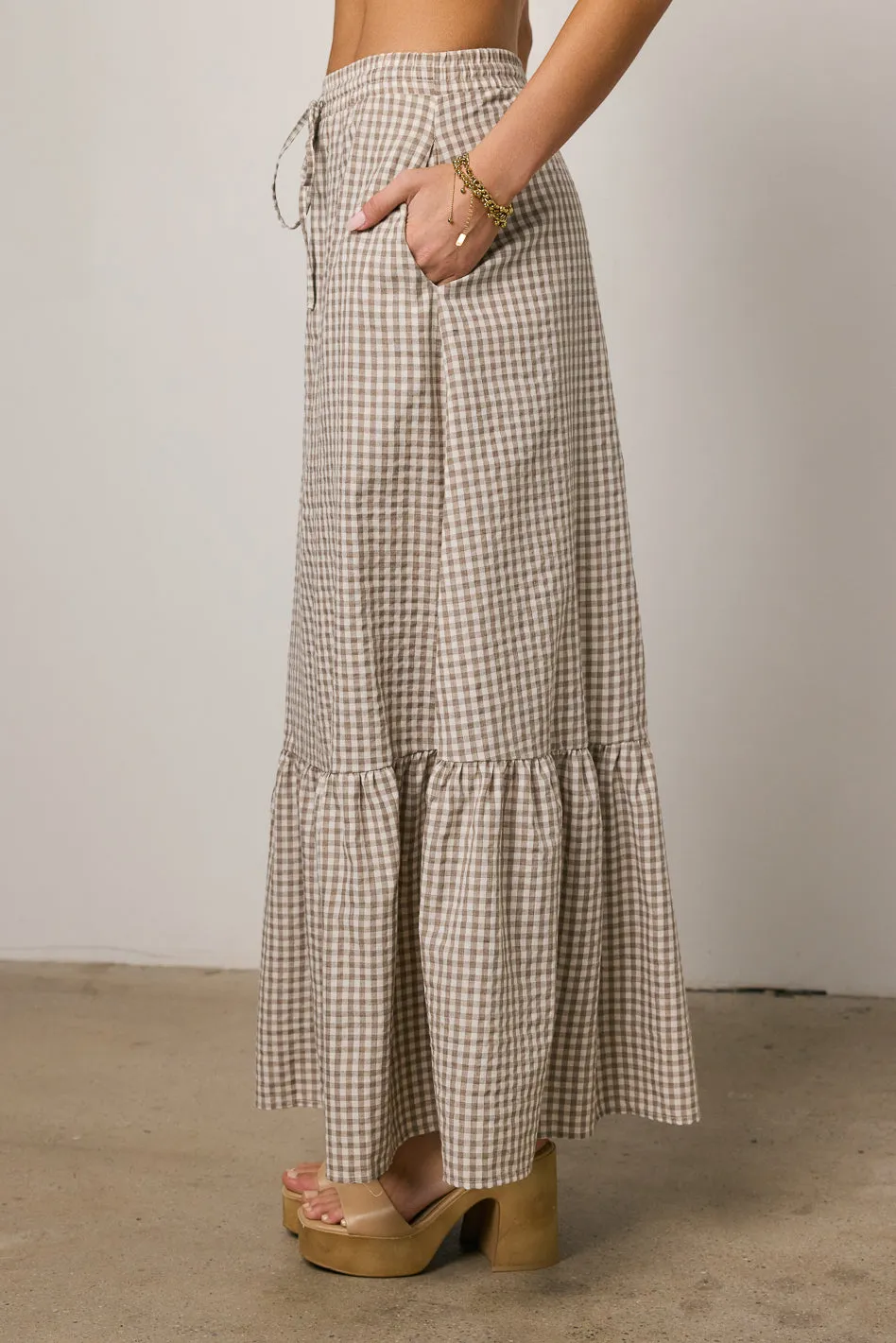 Willie Gingham Maxi Skirt sold by bohme product image thumbnail 3