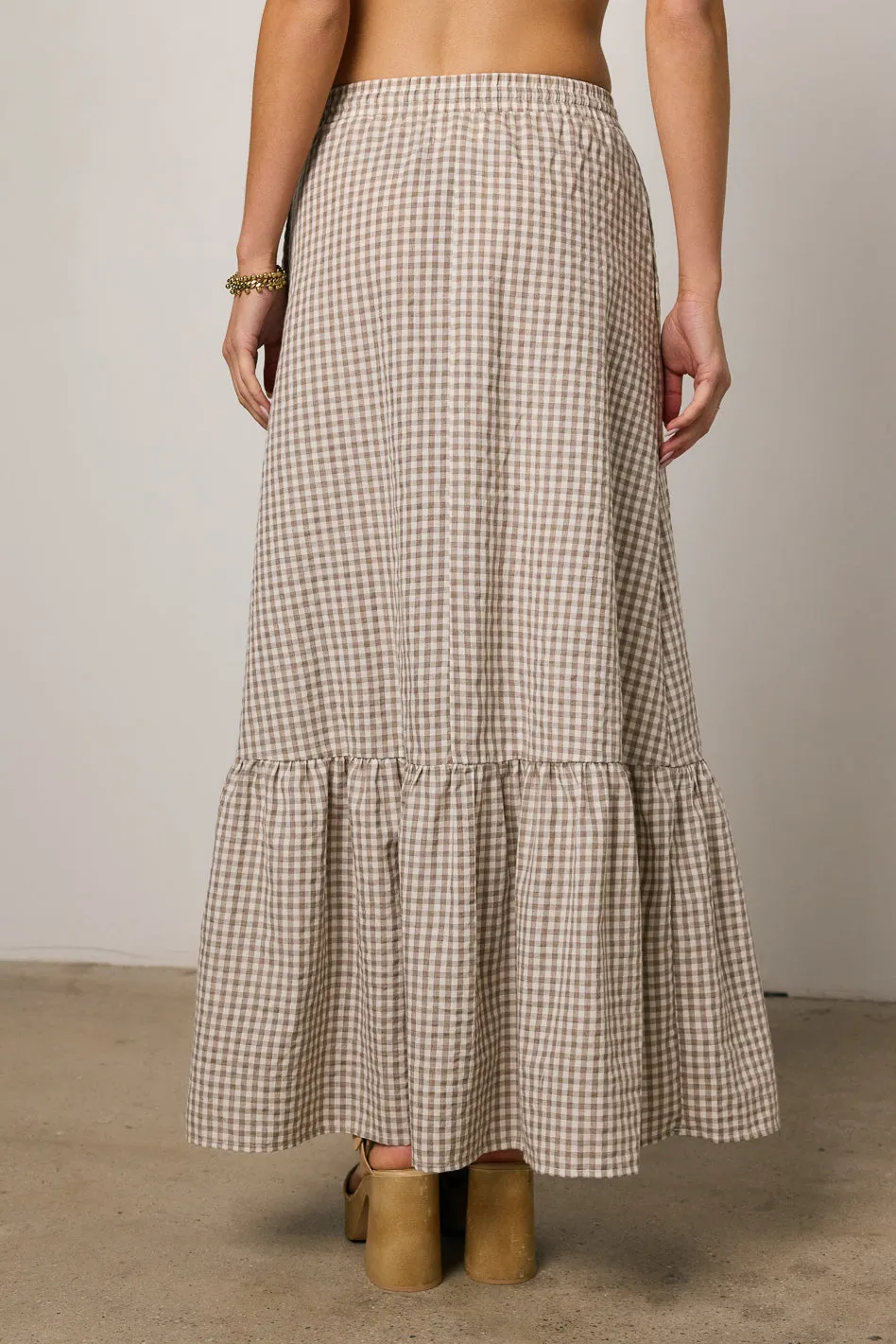 Willie Gingham Maxi Skirt sold by bohme product image thumbnail 5