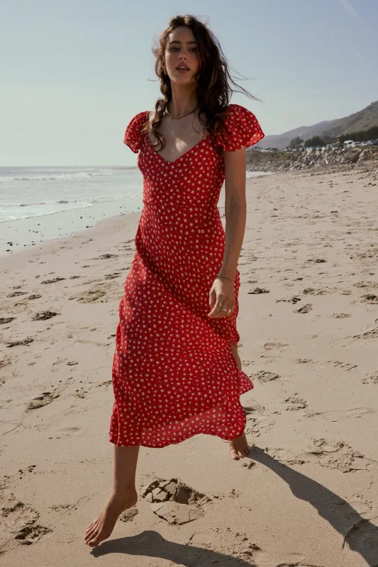 Grayson Floral Maxi Dress in Red - FINAL SALE sold by bohme