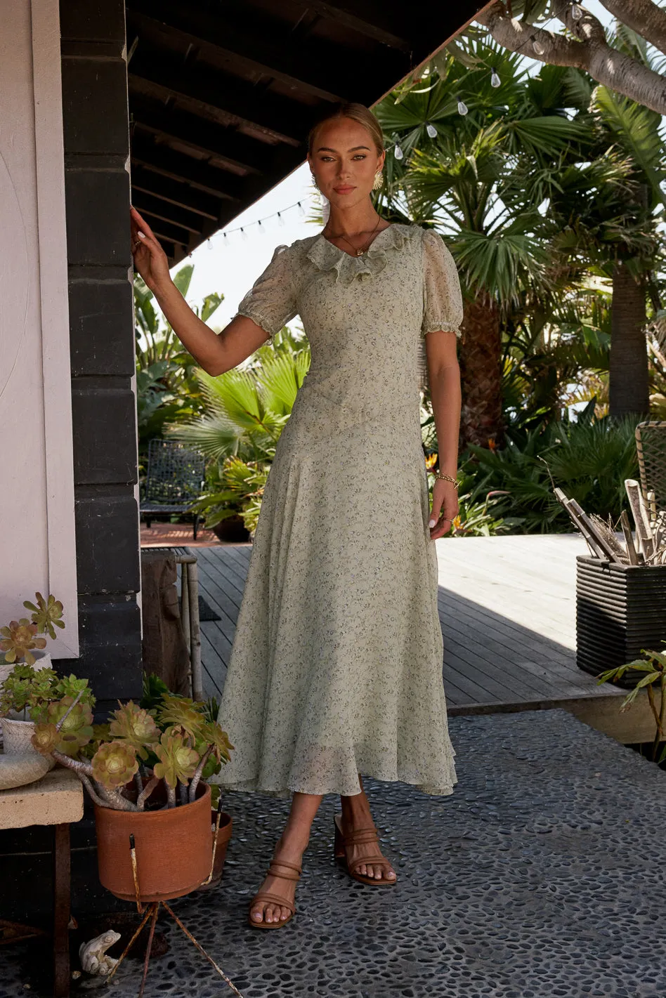 Saige Ruffled Maxi Dress - FINAL SALE sold by bohme product image thumbnail 3