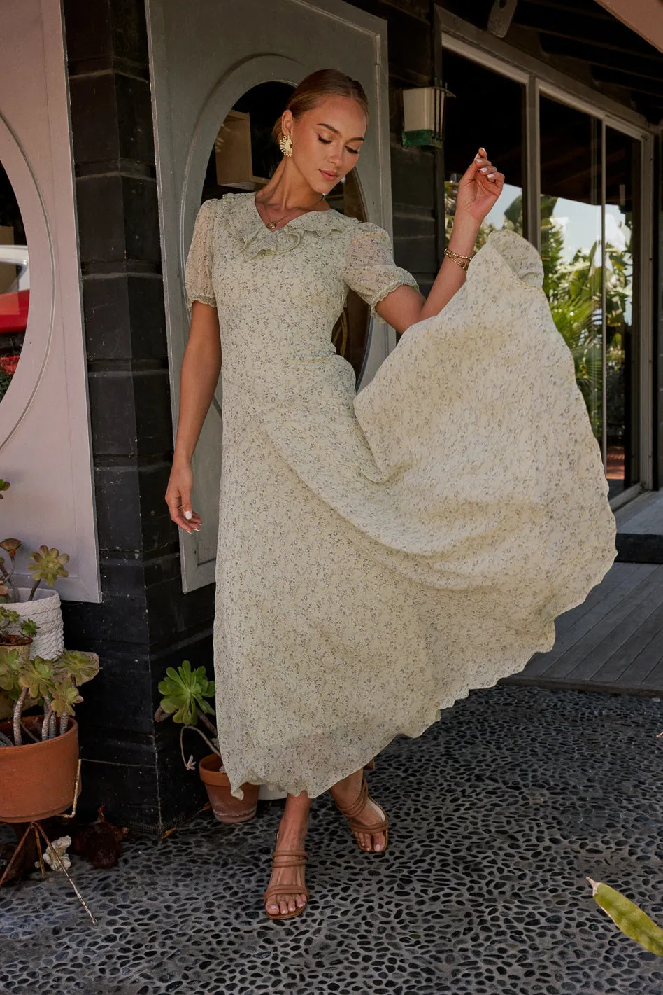Saige Ruffled Maxi Dress - FINAL SALE sold by bohme