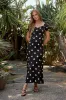 Marlow Polka Dot Maxi Dress In Black sold by bohme