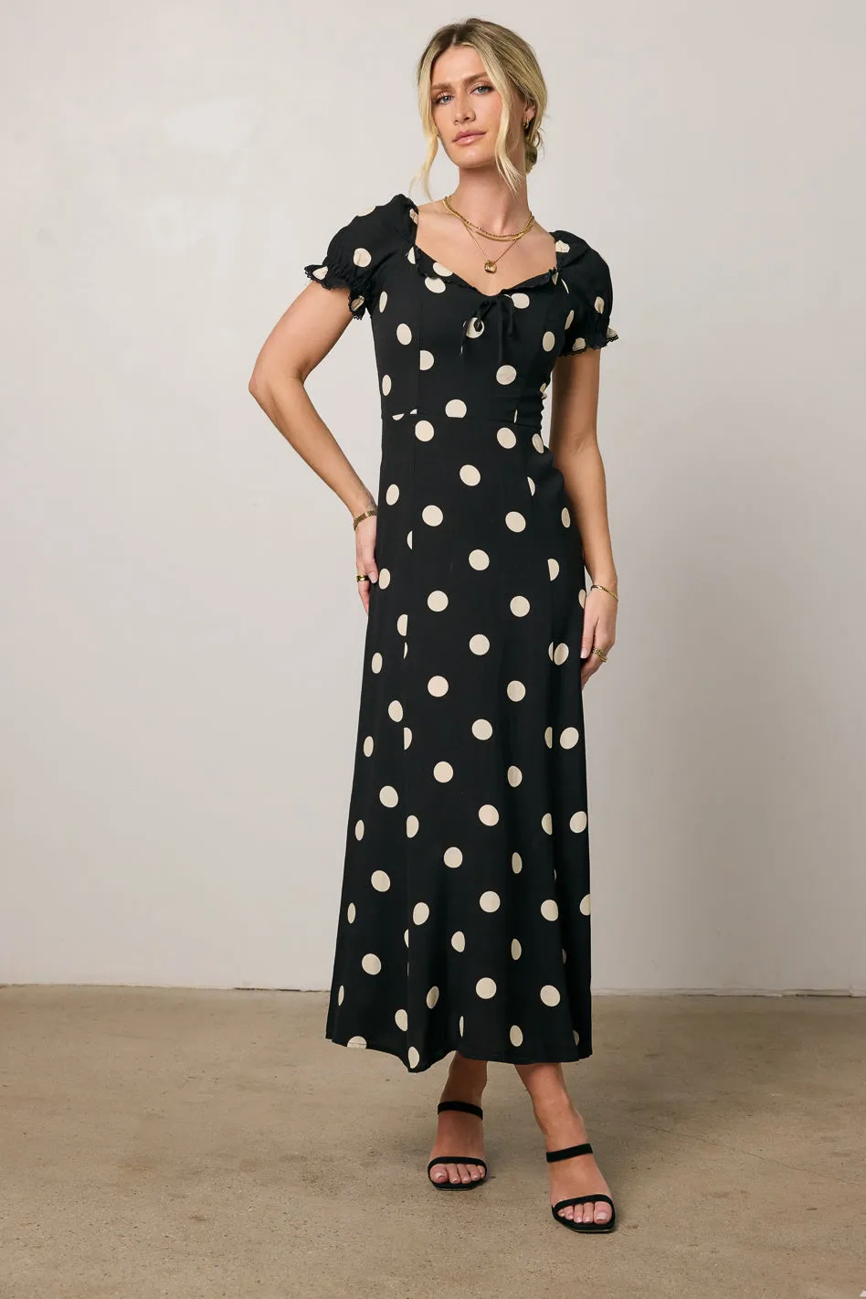 Marlow Polka Dot Maxi Dress In Black sold by bohme product image thumbnail 5