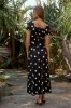 Marlow Polka Dot Maxi Dress In Black sold by bohme