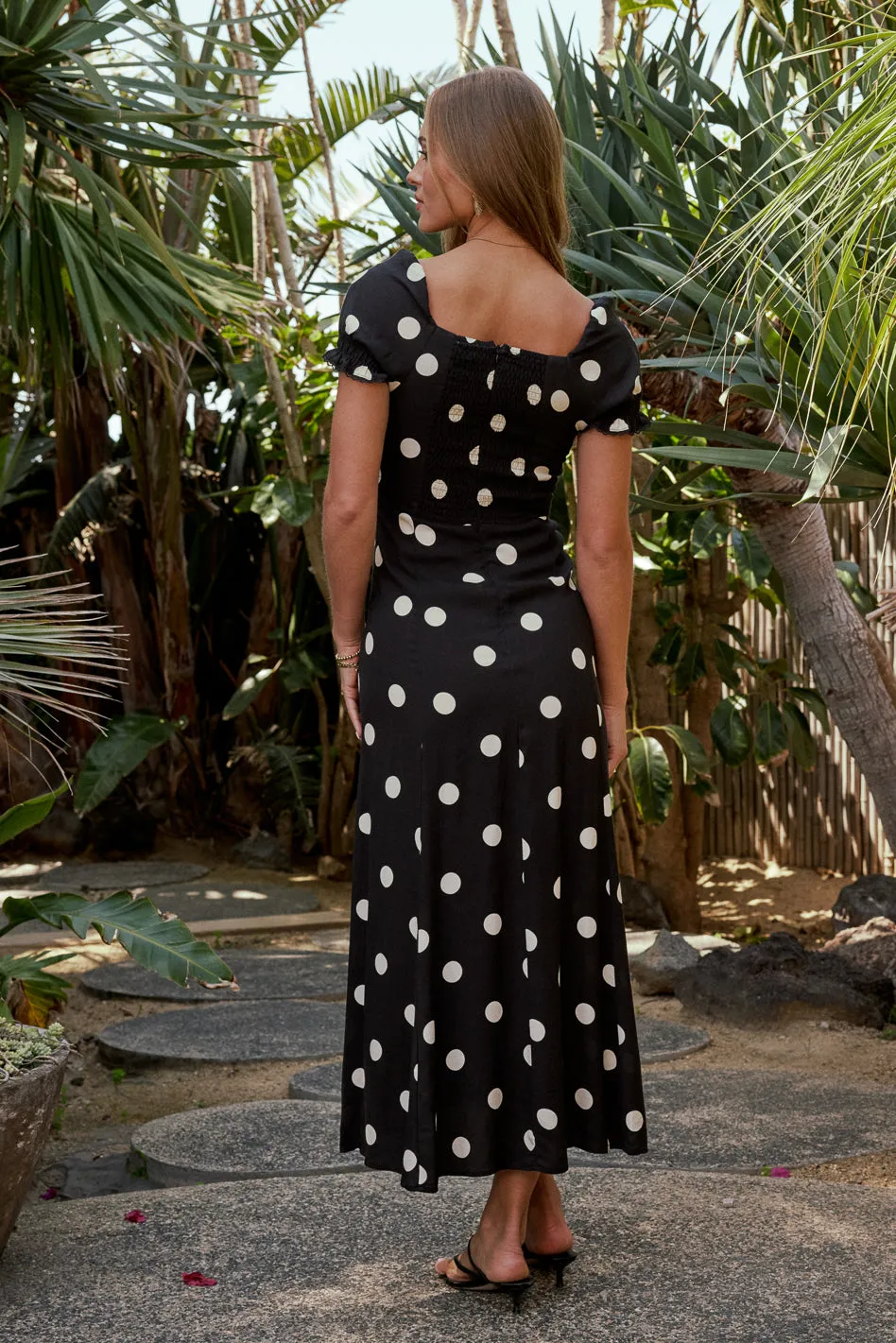 Marlow Polka Dot Maxi Dress In Black sold by bohme product image thumbnail 3