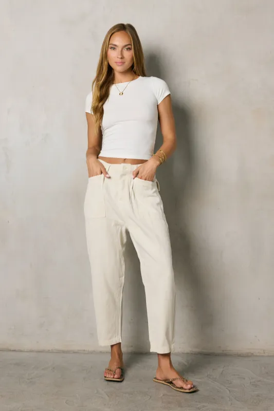 Rosie Tencel Loose Pants in Beige - FINAL SALE sold by bohme