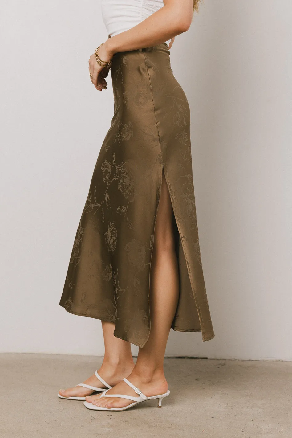 Ellie Floral Maxi Skirt in Olive - FINAL SALE sold by bohme product image thumbnail 4