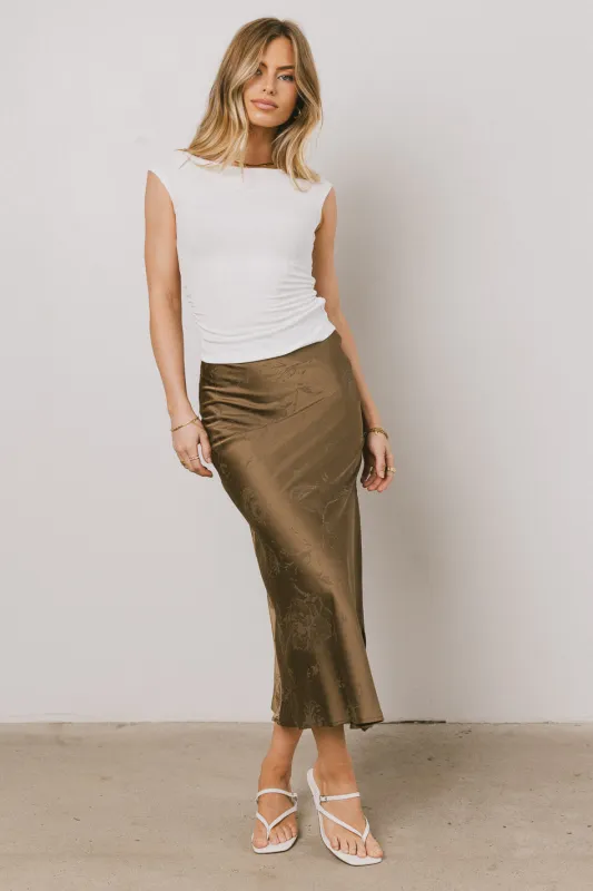 Ellie Floral Maxi Skirt in Olive - FINAL SALE sold by bohme