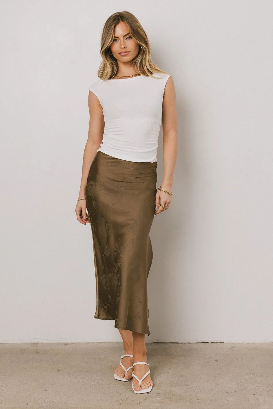 Ellie Floral Maxi Skirt in Olive - FINAL SALE sold by bohme product image thumbnail 5