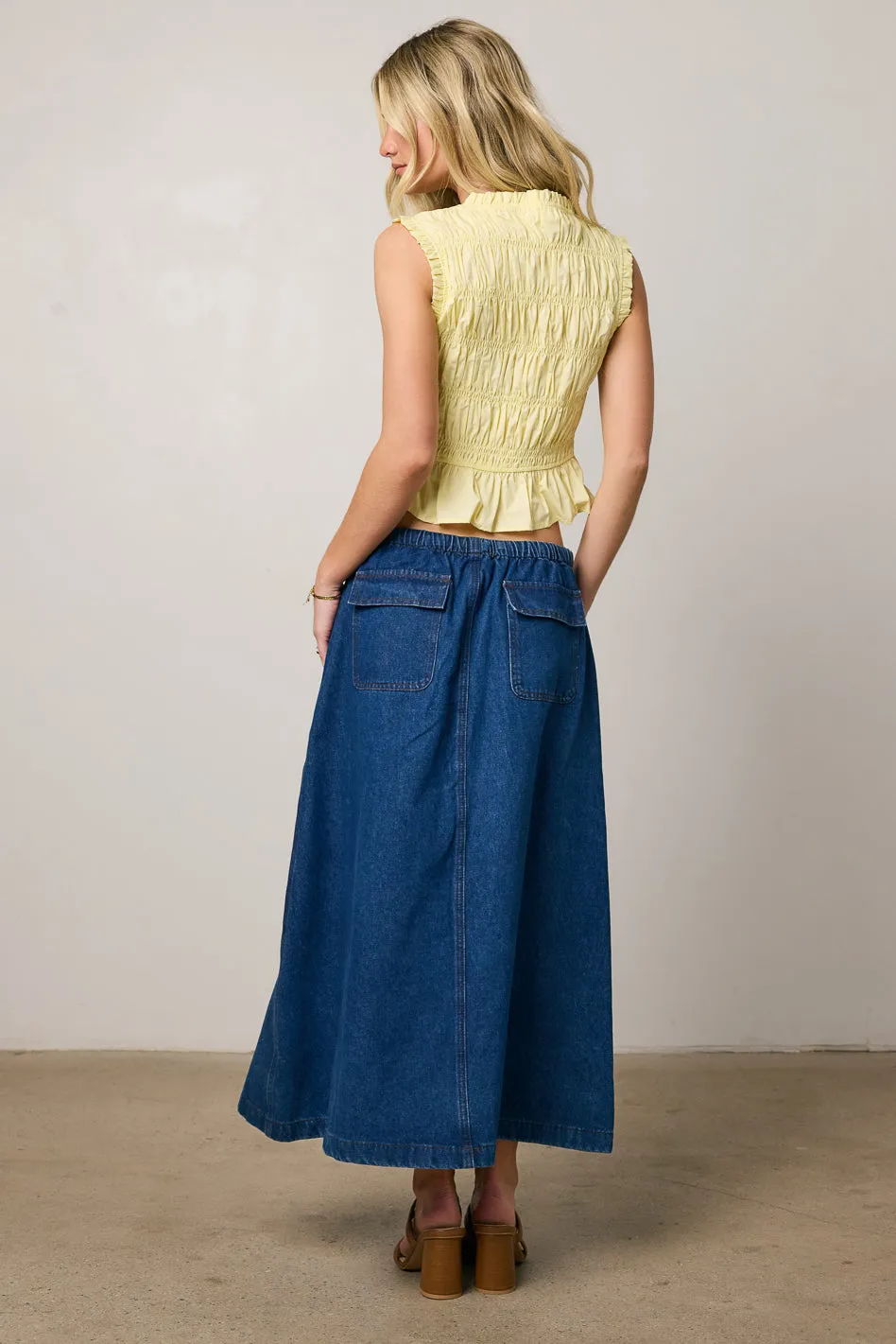 Arlo Denim Maxi Skirt - FINAL SALE sold by bohme product image thumbnail 3