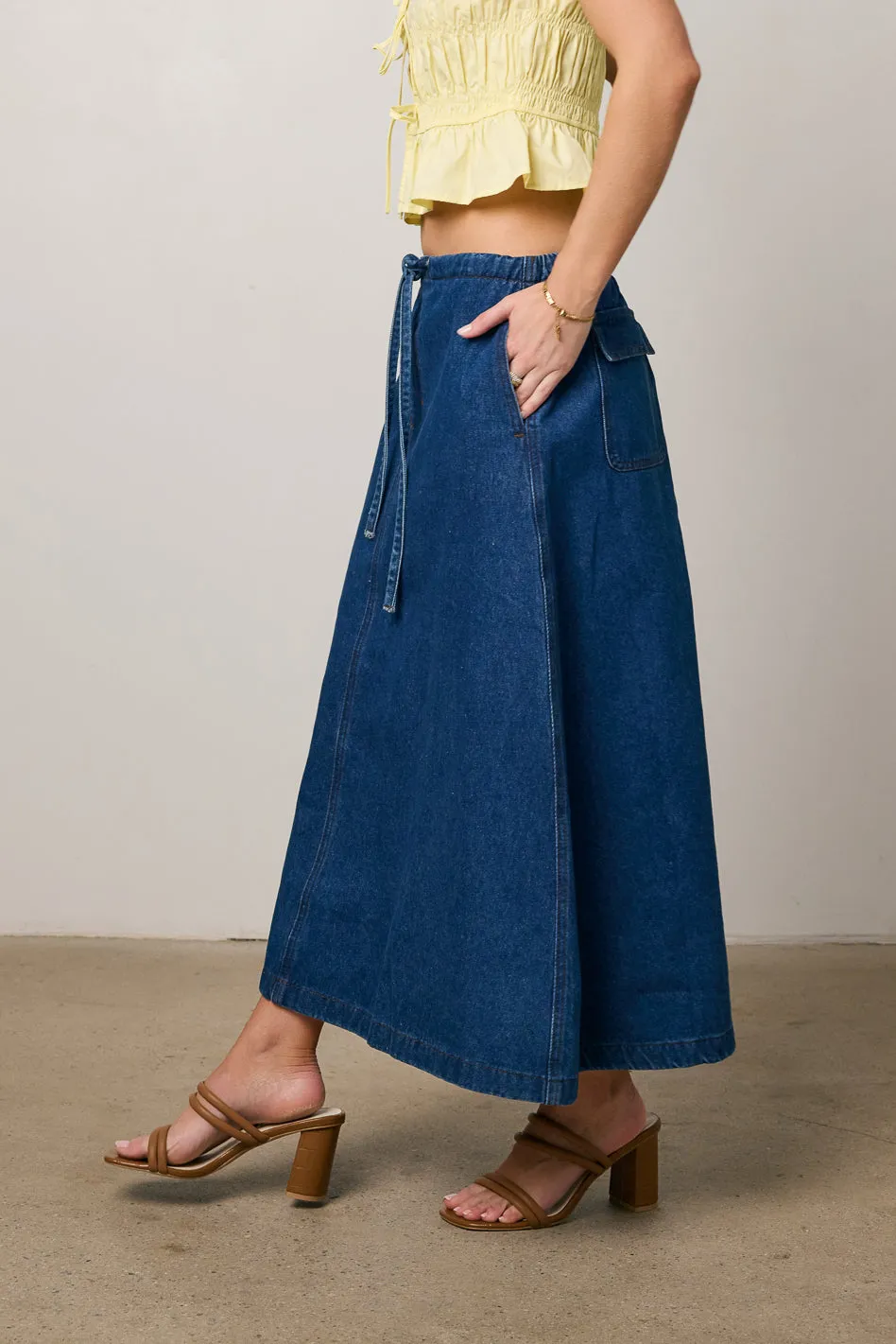 Arlo Denim Maxi Skirt - FINAL SALE sold by bohme product image thumbnail 4
