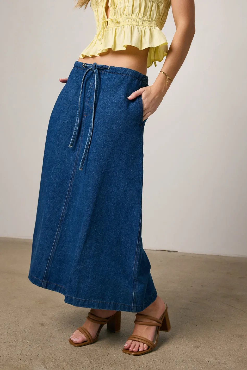 Arlo Denim Maxi Skirt - FINAL SALE sold by bohme product image thumbnail 2