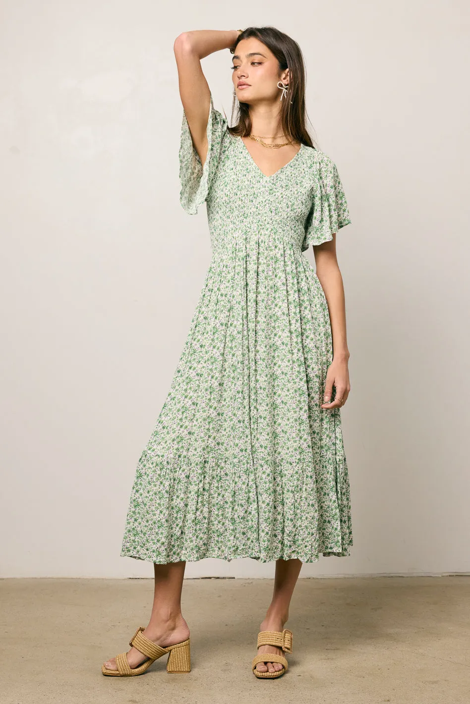 Lily Smocked Midi Dress - FINAL SALE sold by bohme product image thumbnail 4