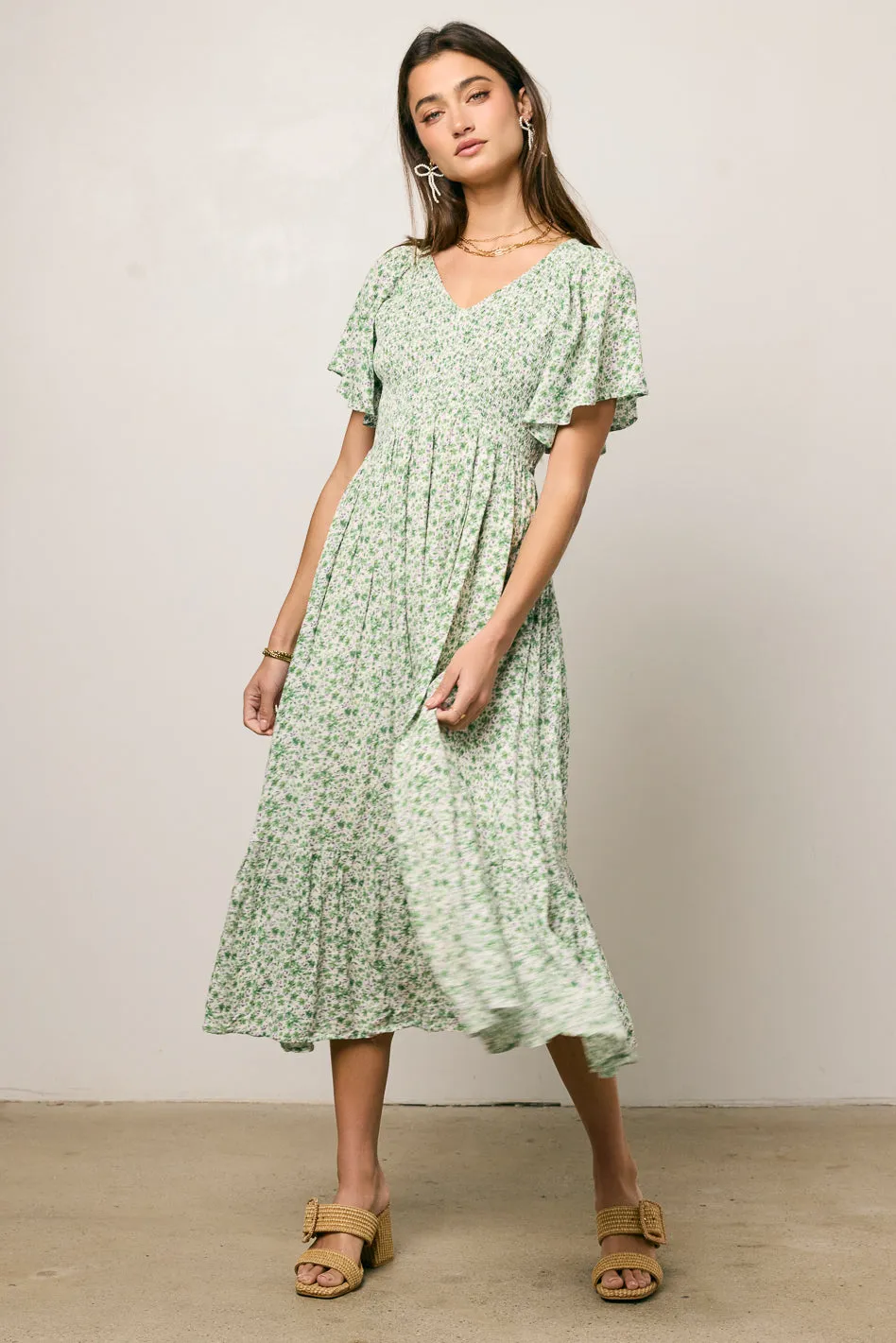 Lily Smocked Midi Dress - FINAL SALE sold by bohme