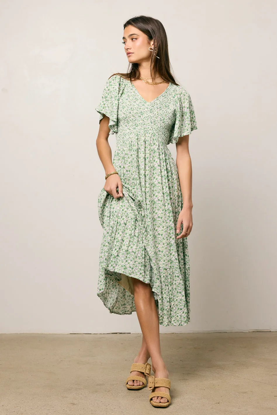 Lily Smocked Midi Dress - FINAL SALE sold by bohme product image thumbnail 3
