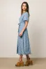 Malik Floral Midi Dress in Blue - FINAL SALE sold by bohme