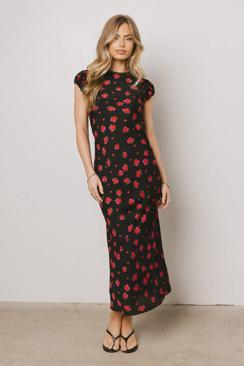 Ellianna Floral Maxi Dress in Black sold by bohme