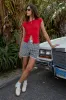 Sofia Gingham Shorts in Navy sold by bohme