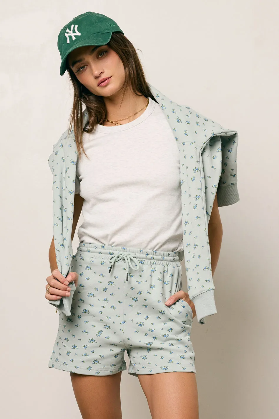 Elora Floral Shorts in Blue - FINAL SALE sold by bohme