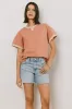 Jace Contrast Tee in Clay sold by bohme