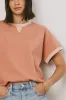 Jace Contrast Tee in Clay sold by bohme