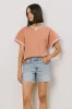 Jace Contrast Tee in Clay sold by bohme