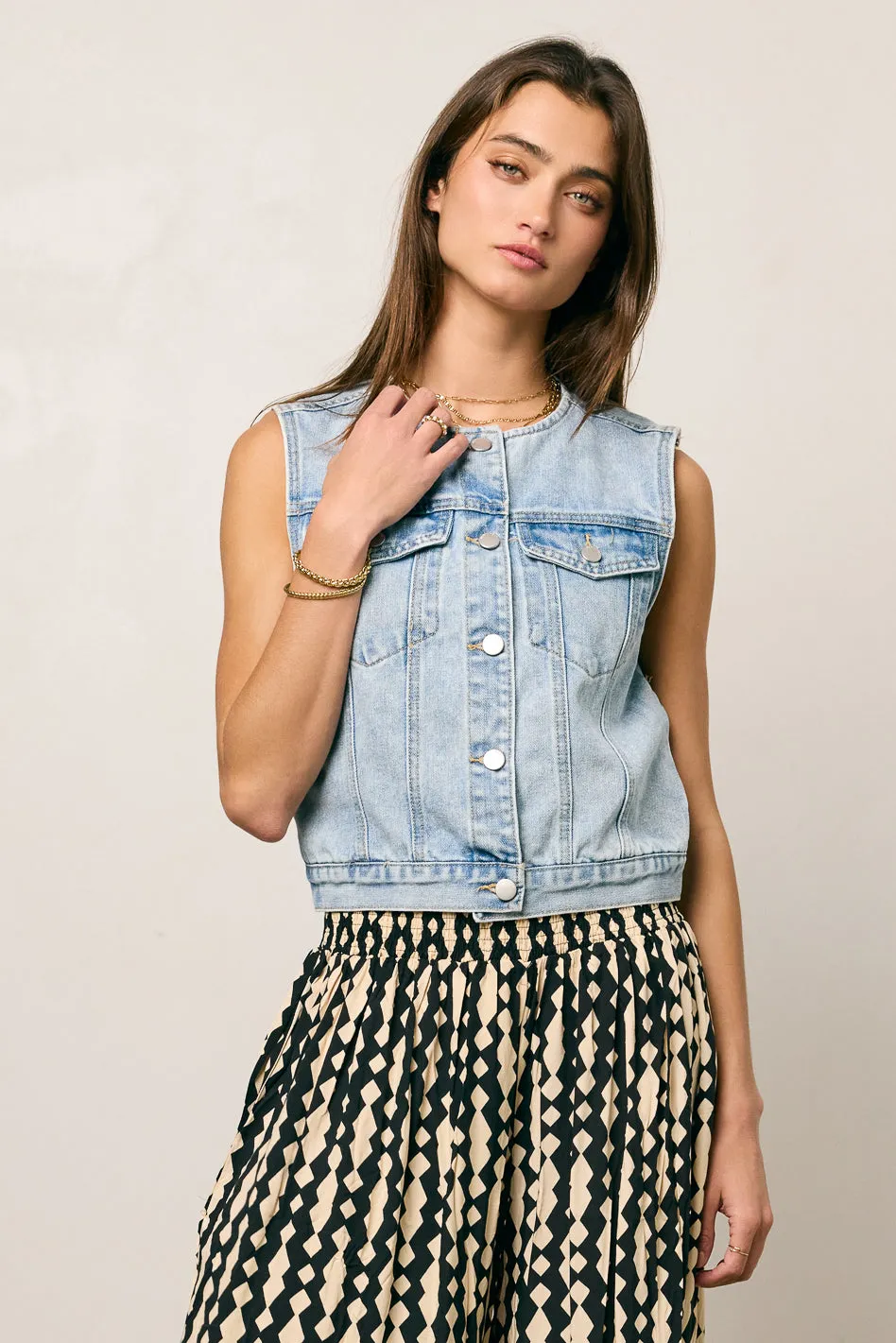 Aiden Denim Vest - FINAL SALE sold by bohme product image thumbnail 4