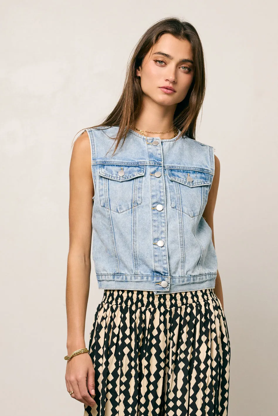 Aiden Denim Vest - FINAL SALE sold by bohme
