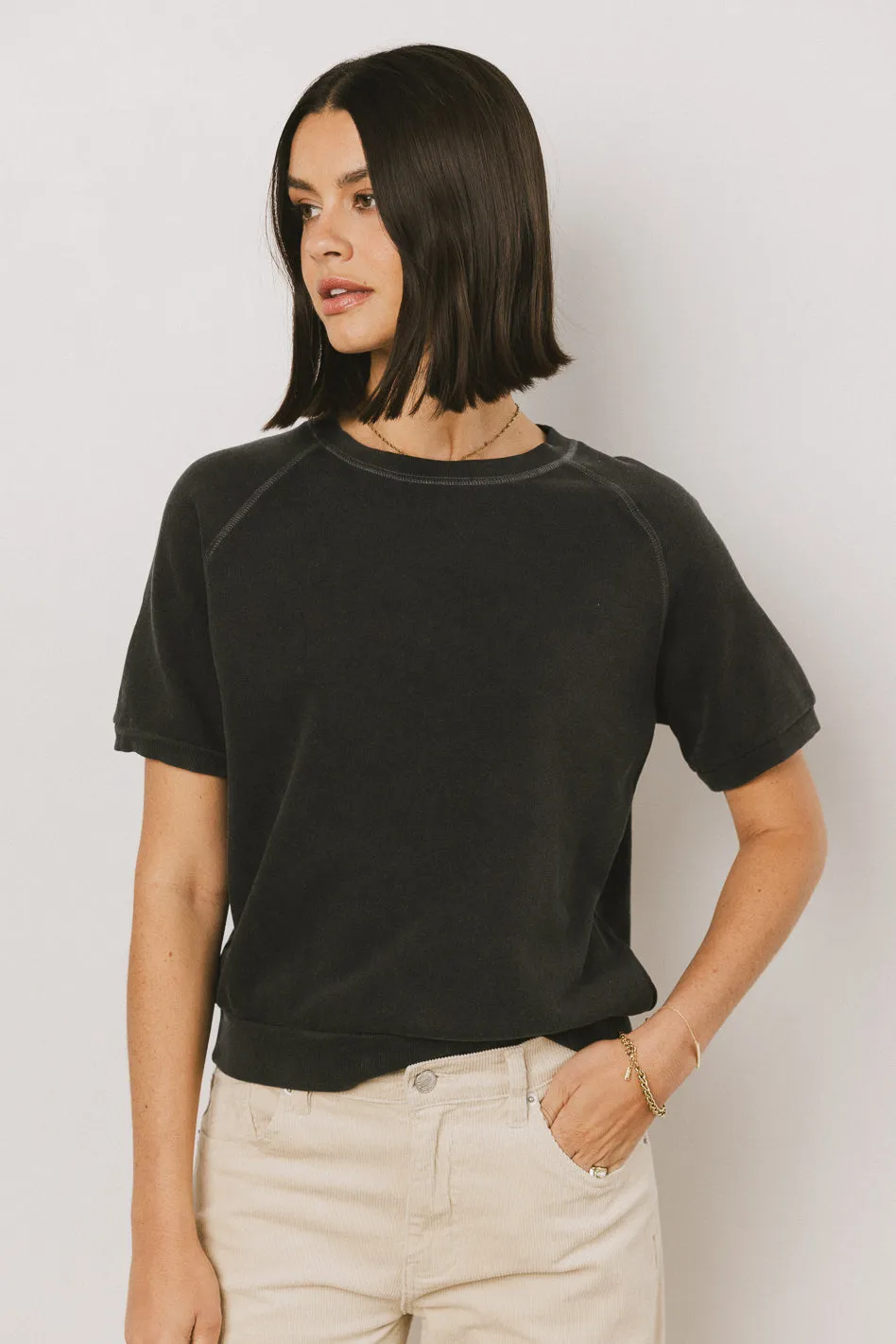 Pauly Short Sleeve Top in Black - FINAL SALE sold by bohme