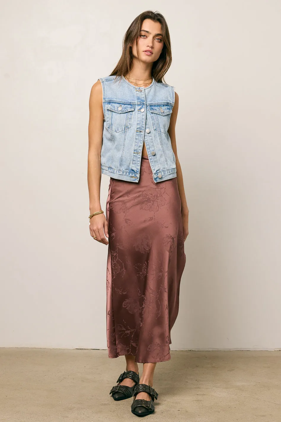 Ellie Floral Maxi Skirt in Brown - FINAL SALE sold by bohme product image thumbnail 2