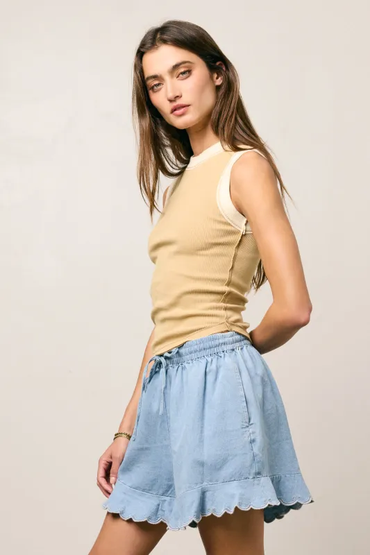 Lilah Reverse Seam Tank in Taupe sold by bohme