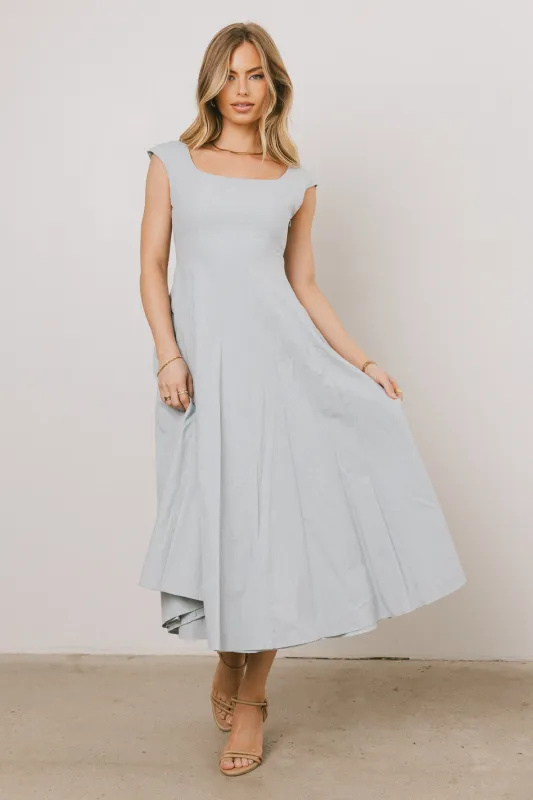 Colin Midi Dress in Slate Blue sold by bohme