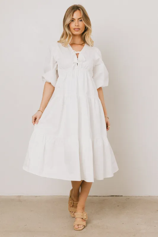 Nadia Midi Dress in Cream sold by bohme